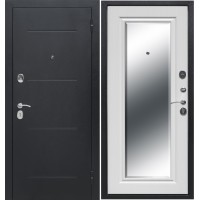 Дверь Гарда Серебро Зеркало фацет Белый ясень 7,5 см