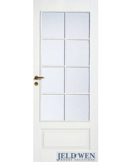 Финская дверь STYLE-42 Jeld Wen Под 8 стекол филенчатая белая