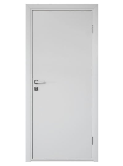 Дверь пластиковая VP-1 с AL кромкой гладкая белая влагостойкая