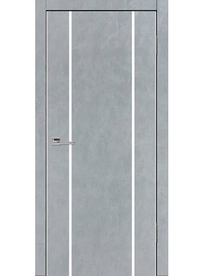 Дверь VS-3 Line Бетон серый со стеклом с алюминиевой кромкой