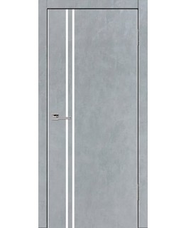 Дверь VS-6 Line Бетон серый со стеклом с алюминиевой кромкой