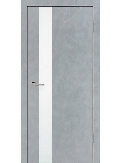 Дверь VS-1 Line Бетон серый со стеклом с алюминиевой кромкой
