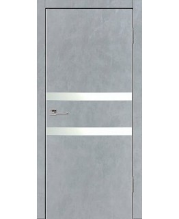 Дверь VS-2 Line Бетон серый со стеклом с алюминиевой кромкой