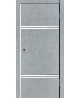 Дверь VS-5 Line Бетон серый со стеклом с алюминиевой кромкой