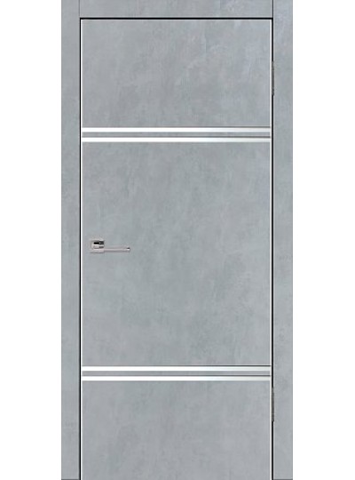 Дверь VS-5 Line Бетон серый со стеклом с алюминиевой кромкой