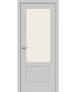 Дверь Прима-13.Ф2.0.0 Grey Matt White Сrystal