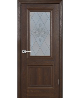 Дверь PSB-27 Дуб Оксфорд темный со стеклом