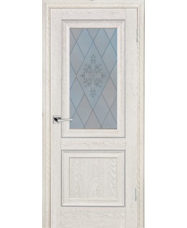 Дверь PSB-27 Дуб Гарвард кремовый со стеклом