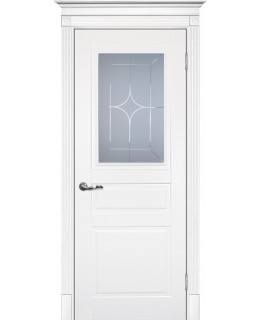 Дверь Смальта 01 Белый ral 9003 со стеклом