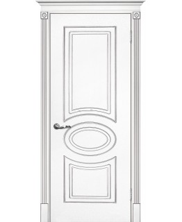 Дверь Смальта 03 Белый ral 9003  патина серебро