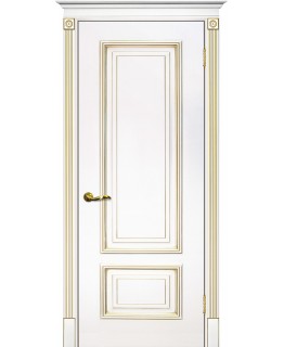 Дверь Смальта 08 Белый ral 9003  патина золото
