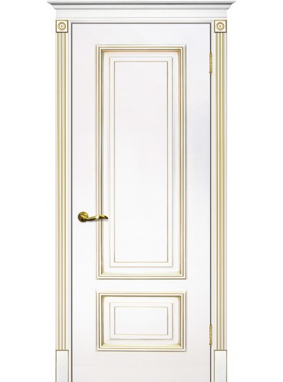 Дверь Смальта 08 Белый ral 9003  патина золото