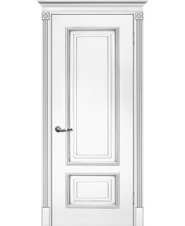 Дверь Смальта 08 Белый ral 9003  патина серебро