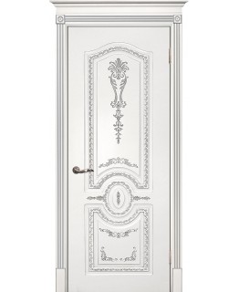 Дверь Смальта 11 Белый ral 9003  патина серебро
