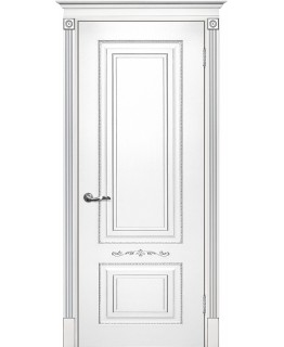 Дверь Смальта 04 Белый ral 9003  патина серебро