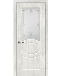 Дверь Сиена-1 Дуб жемчужный со стеклом