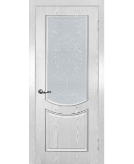 Дверь Сиена-3 Дуб жемчужный со стеклом