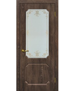 Дверь Сиена-4 Дуб корица со стеклом