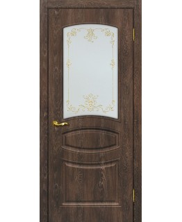 Дверь Сиена-5 Дуб корица со стеклом