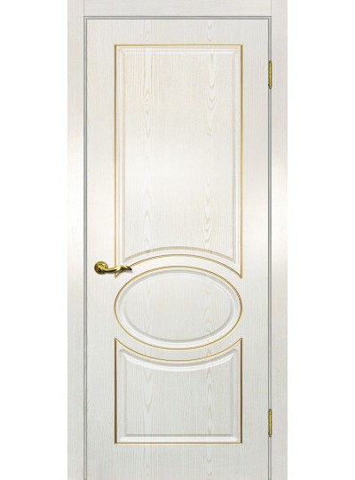 Дверь Сиена-1 патина Белый  золото