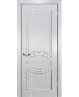 Дверь Сиена-1 патина Белый  серебро