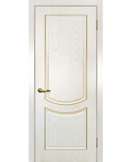 Дверь Сиена-3 патина белый золото контур патина золото