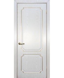 Дверь Сиена-4 патина Белый  золото