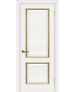 Дверь Мурано-1 белый, патина золото