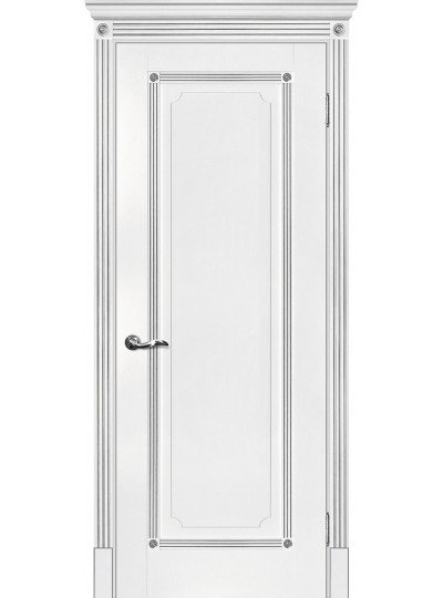 Дверь Флоренция-1 белый, патина серебро