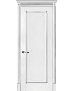 Дверь Флоренция-1 пломбир, патина серебро