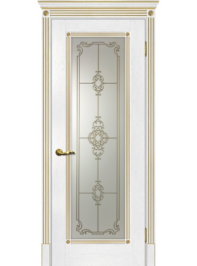 Дверь Флоренция-1 пломбир, патина золото
