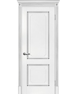 Дверь Флоренция-2 белый, патина серебро