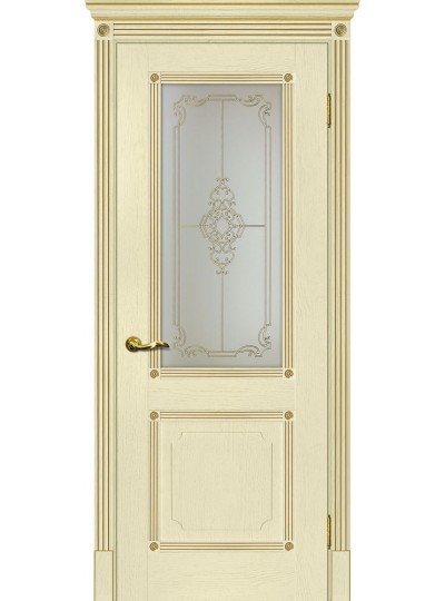 Дверь Флоренция-2 ваниль, патина золото