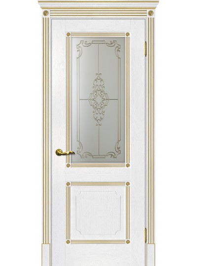 Дверь Флоренция-2 пломбир, патина золото