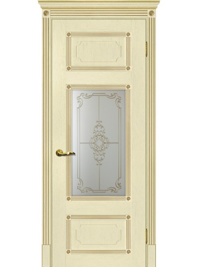 Дверь Флоренция-3 ваниль, патина золото
