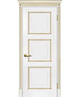 Дверь Флоренция-4 белый, патина золото