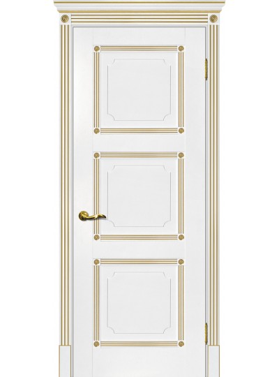 Дверь Флоренция-4 белый, патина золото