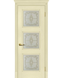 Дверь Флоренция-4 Ваниль со стеклом