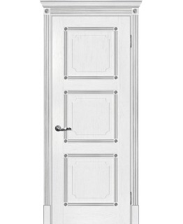 Дверь Флоренция-4 пломбир, патина серебро