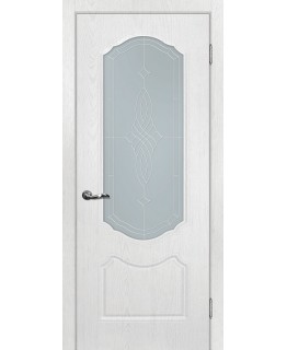 Дверь Сиена-2 Пломбир со стеклом