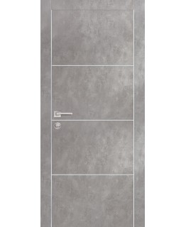 Дверь PX-2  AL кромка с 2-х ст. Серый бетон с молдингом