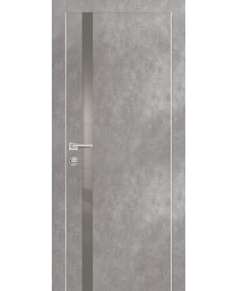 Дверь PX-8  AL кромка с 2-х ст. Серый бетон со стеклом