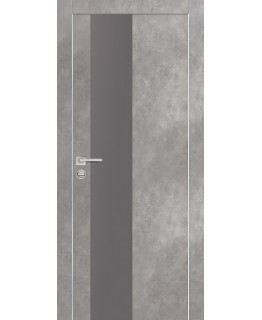 Дверь PX-6  AL кромка с 4-х ст. Серый бетон со стеклом
