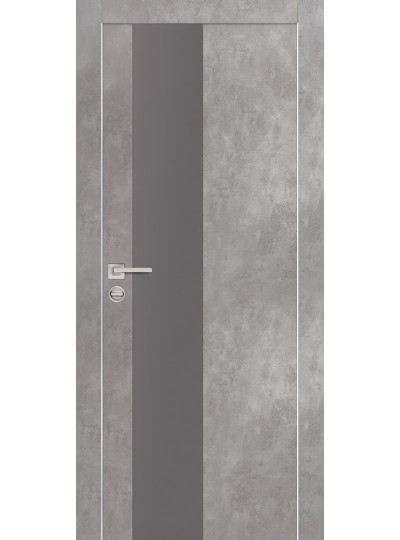 Дверь PX-6  AL кромка с 4-х ст. Серый бетон
