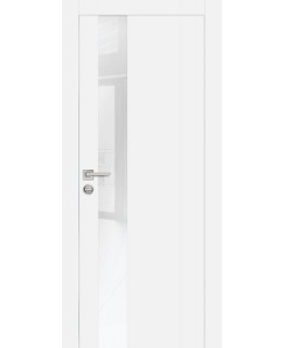 Дверь PX-10  AL кромка с 2-х ст. Белый со стеклом