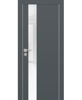 Дверь PX-10  AL кромка с 2-х ст. Графит со стеклом