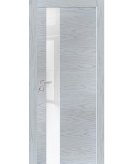 Дверь PX-10  AL кромка с 2-х ст. Дуб скай серый со стеклом