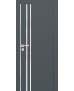Дверь PX-11  AL кромка с 2-х ст. Графит со стеклом