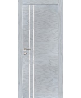 Дверь PX-11  AL кромка с 2-х ст. Дуб скай серый со стеклом