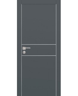 Дверь PX-15  AL кромка с 2-х ст. Графит с молдингом